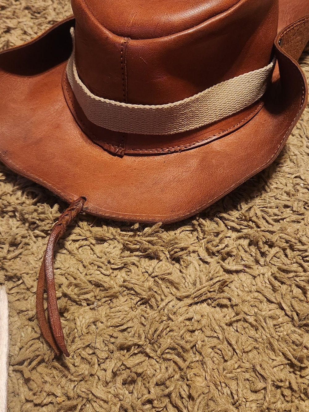 Source Unknown Brown Leather Kids Cowboy Hat - Picture 3 of 4